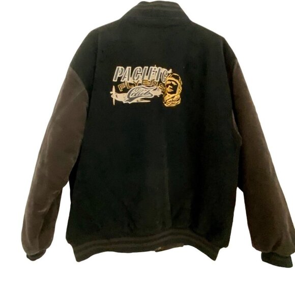 Pacific Flyers Club Jacket Faux Suede Insulated Brown XXL - Picture 2 of 7